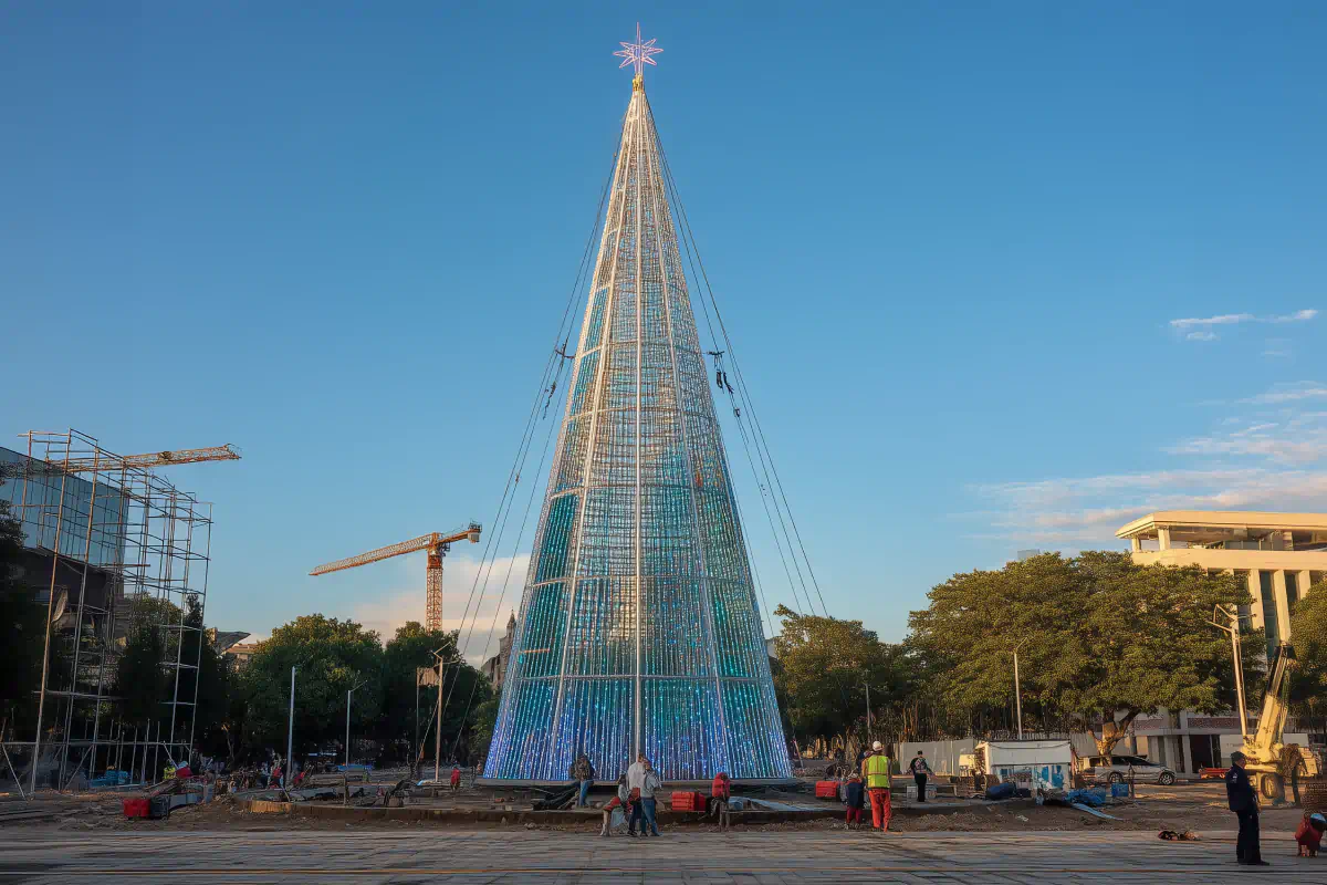 Badalona adelanta el árbol de navidad para empezar a amortizarlo
